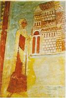 France, Saone-et-Loire, Anzy-le-duc, Eglise romane, Peinture 1